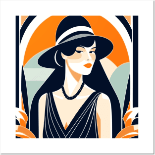 Elegant Vintage Retro Lady Woman Posters and Art